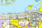 Burj Dubai site on a Dubai map