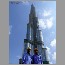 Workers posing with the tower